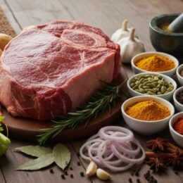 Bangladeshi spices next to roast ingredients