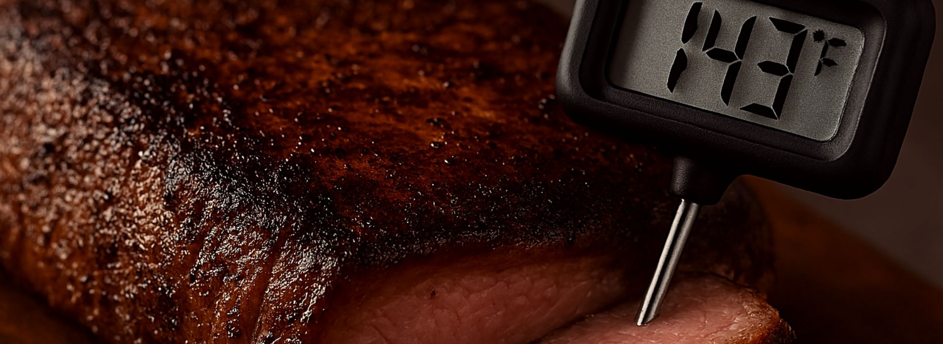 How to correctly measure steak doneness temp with a meat thermometer.
