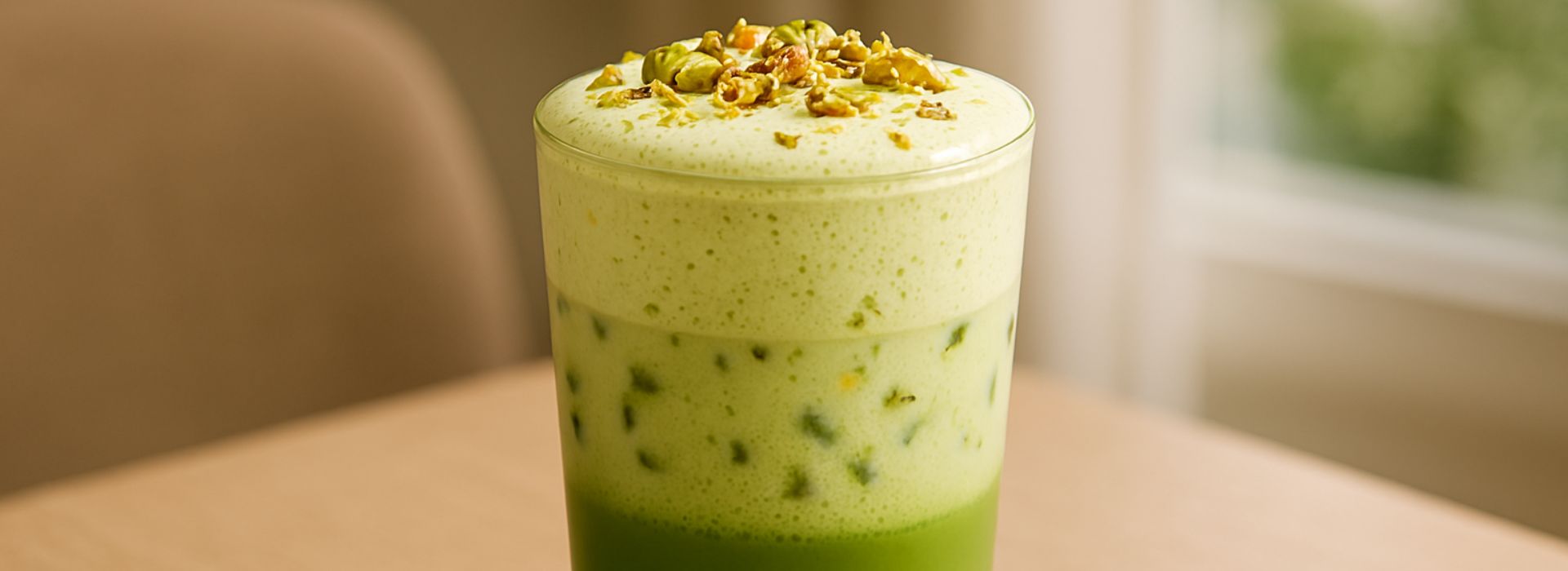 Finished Pistachio Matcha Latte with Pistachio Cold Foam 1