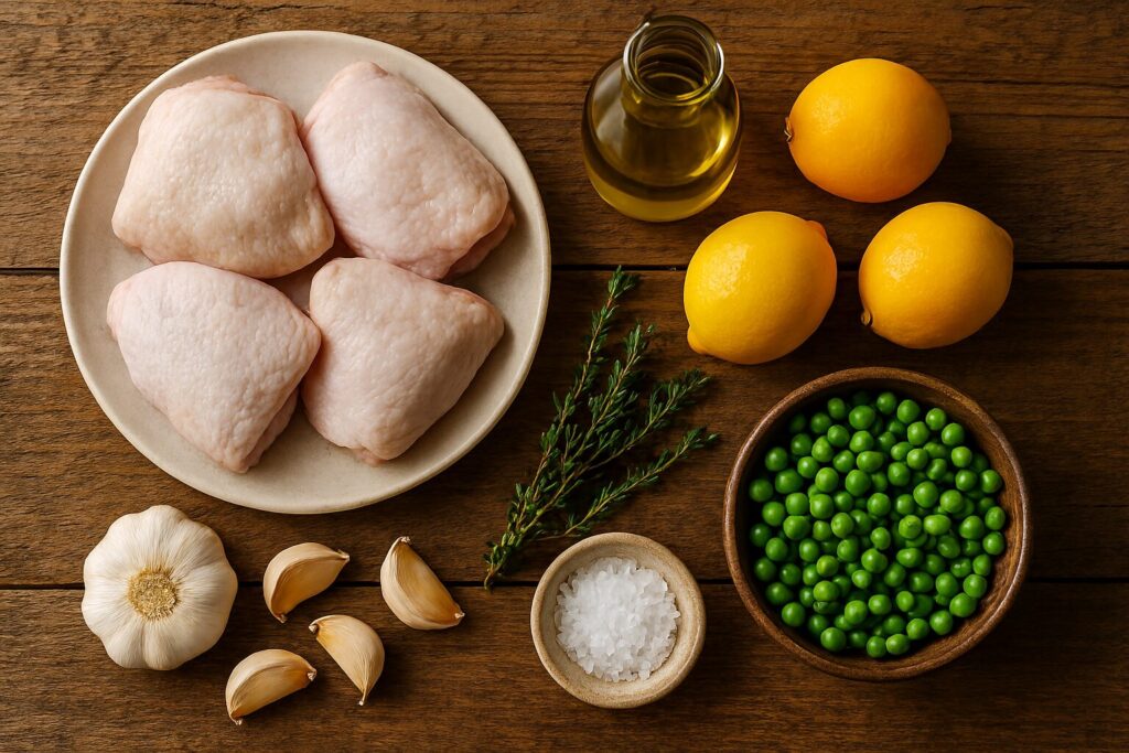 Ingredients for Easy Lemon Garlic Chicken Recipe