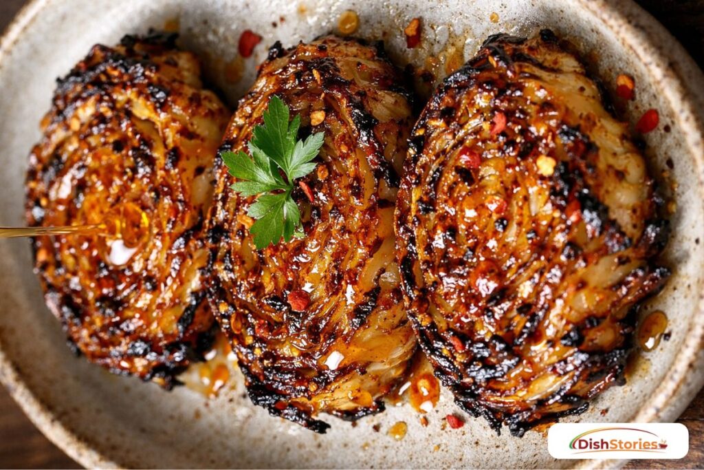 Viral Crispy Hot Honey Cabbage Steaks