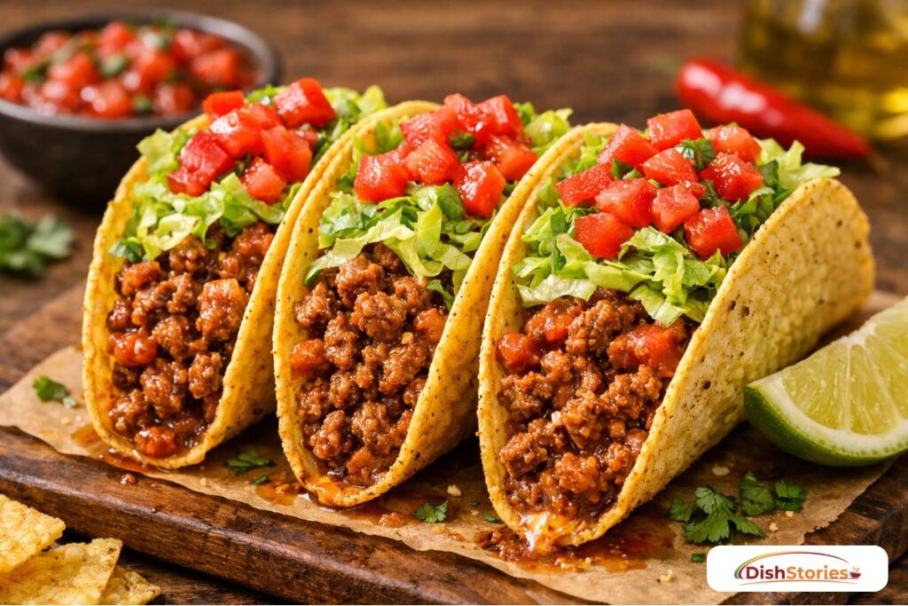 Crispy ground beef tacos with DIY seasoning for a budget-friendly family taco night.