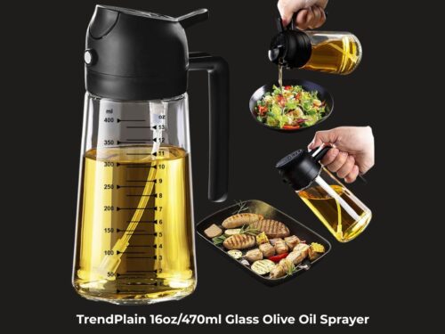 TrendPlain 16oz/470ml Glass Olive Oil Sprayer