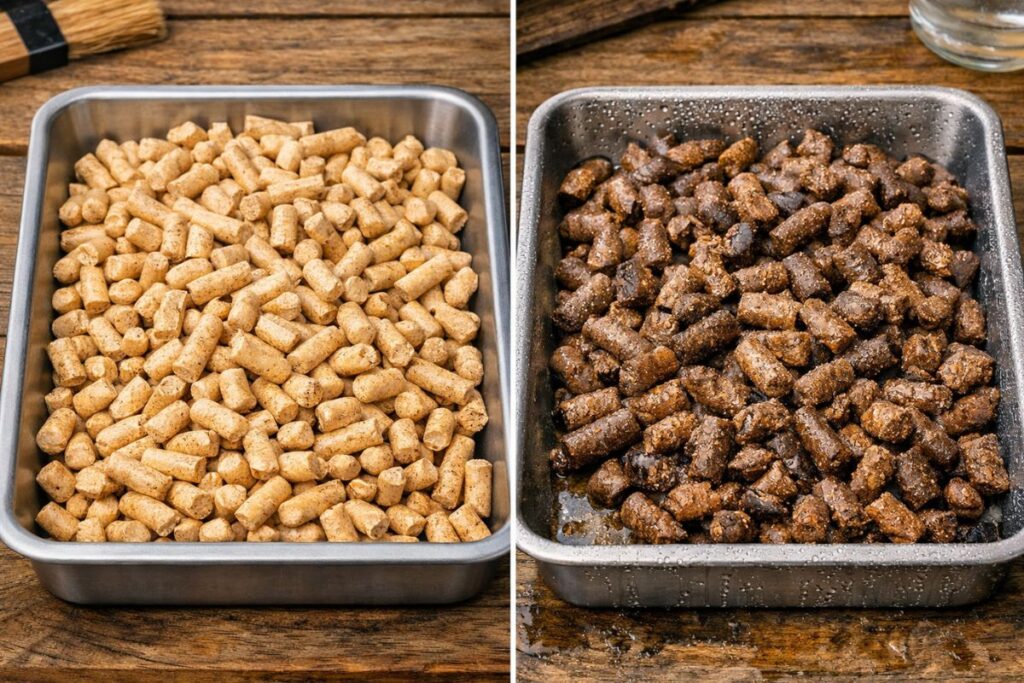 low moisture wood pellets versus wet pellets