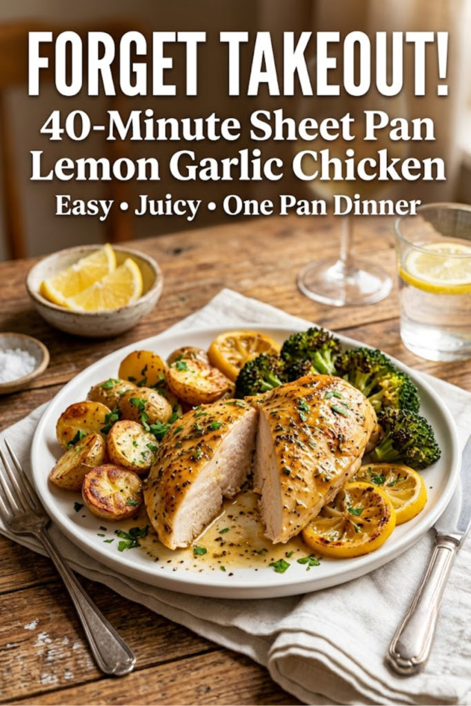 Forget Takeout: 40-Minute Sheet Pan Lemon Garlic Chicken
