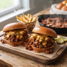 Classic Homemade Sloppy Joes on Toasted Buns