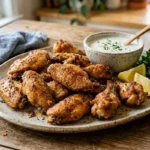 Crispy baked chicken wings fresh from the oven